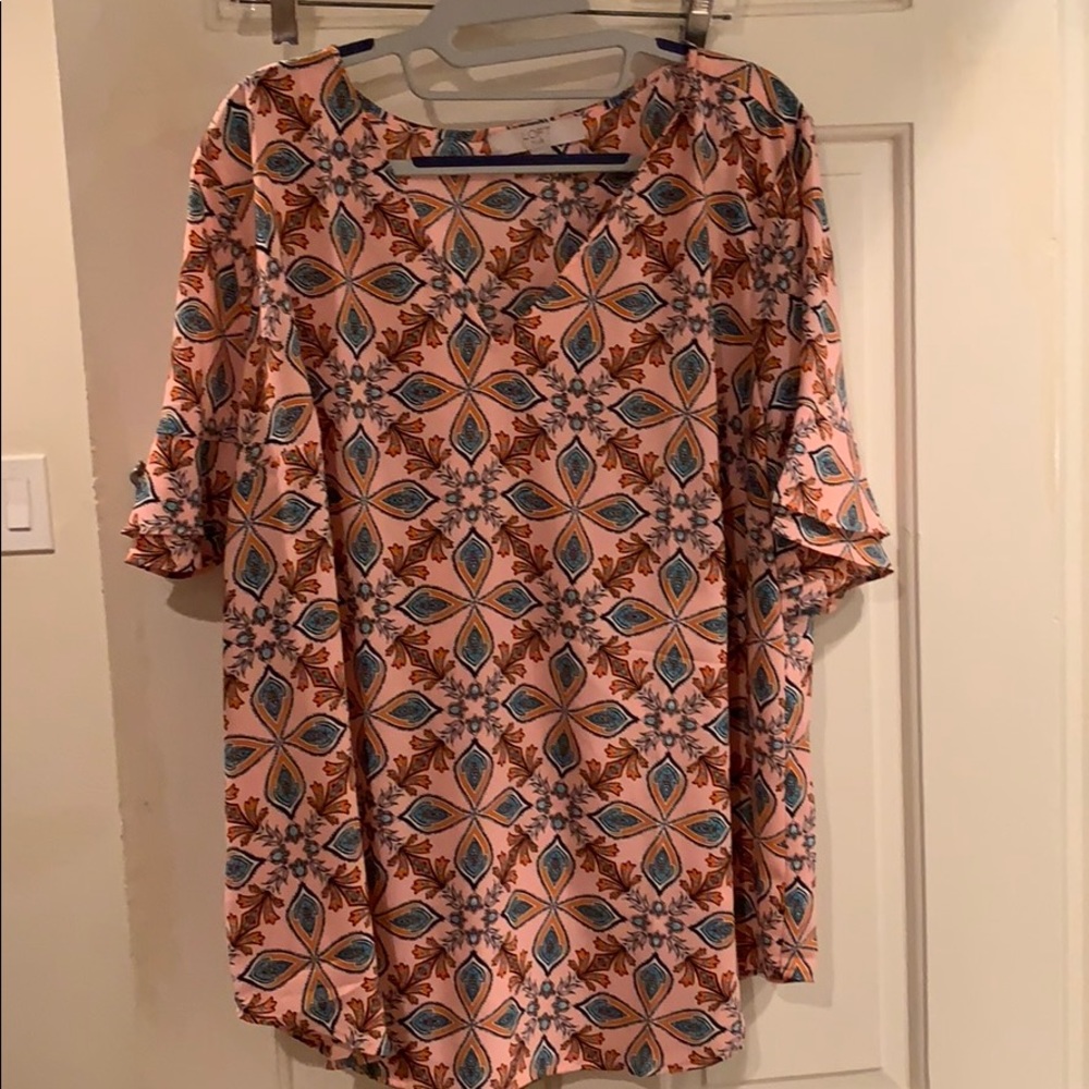 Loft ruffled sleeve blouse